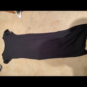 Long black dress.